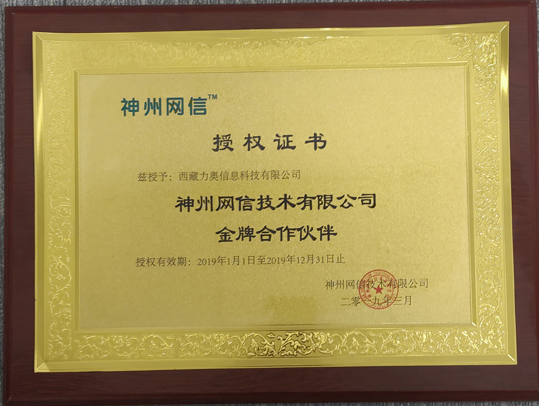 神州网信金牌合作伙伴